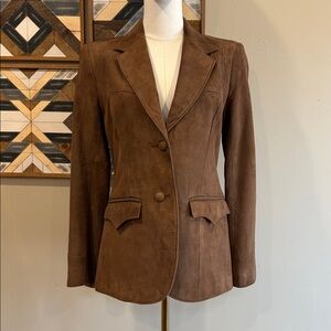Vintage Pioneer Wear Golden Collection Western Brown Suede Leather Jacket